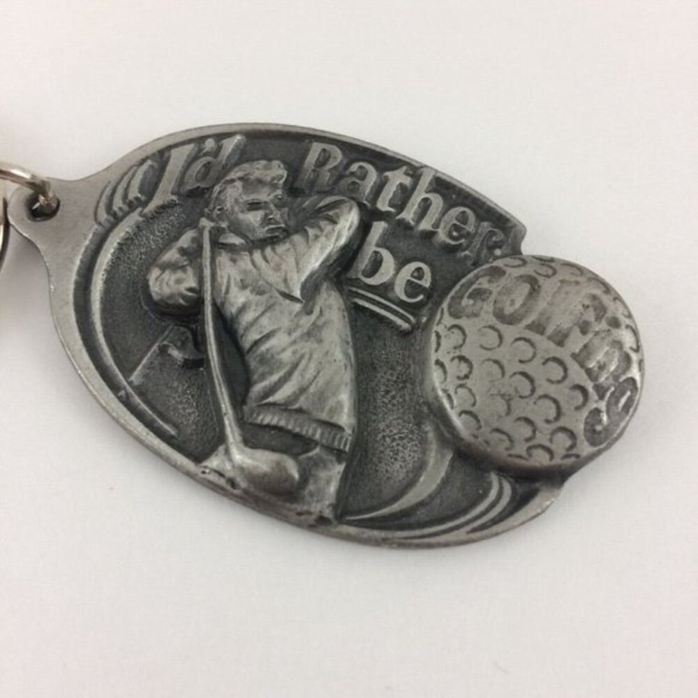 Pewter Rather Be Golfing Keychain Golf Sports Theme Great American Product